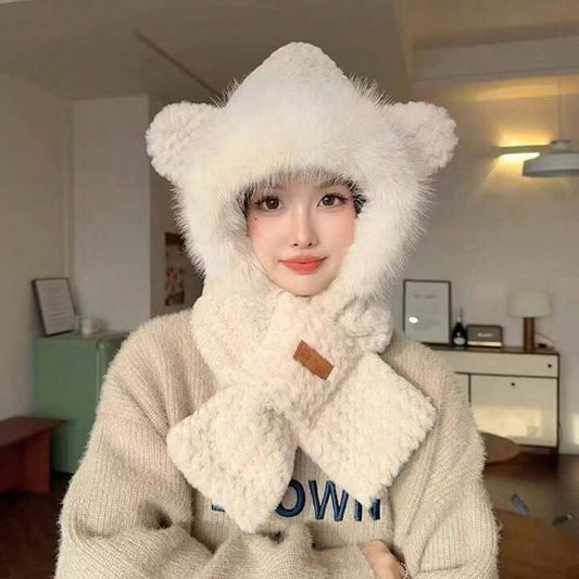 Gorro Cálido Tipo Bufanda 2 en 1  Para Mujer