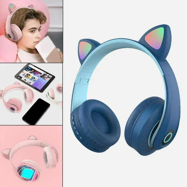 Auriculares Divertidos con Orejas de Gato