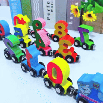 Tren de Números de Madera Colorido